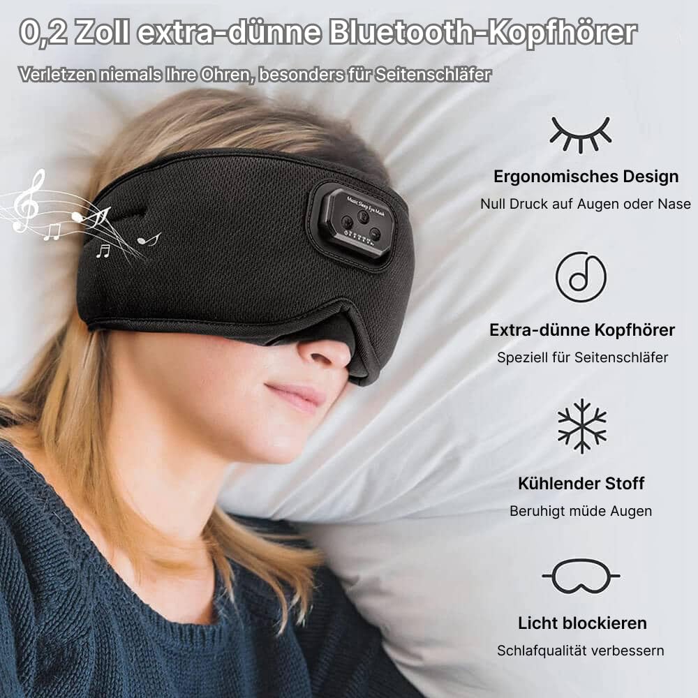 SnooZony - Wissenschaftlich Bewährte Schlafverbesserung Erleben 3D Schlafmasken Kopfhörer – 100% Verdunkelung, Bluetooth Augenmaske für erholsamen Schlaf, Reisen, Entspannung und Meditation