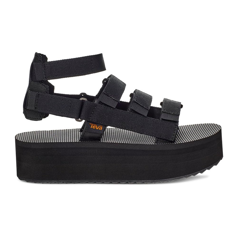 Teva Flatform Mevia Verstellbare, schnell trocknende Freizeitsandalen für Damen, flach