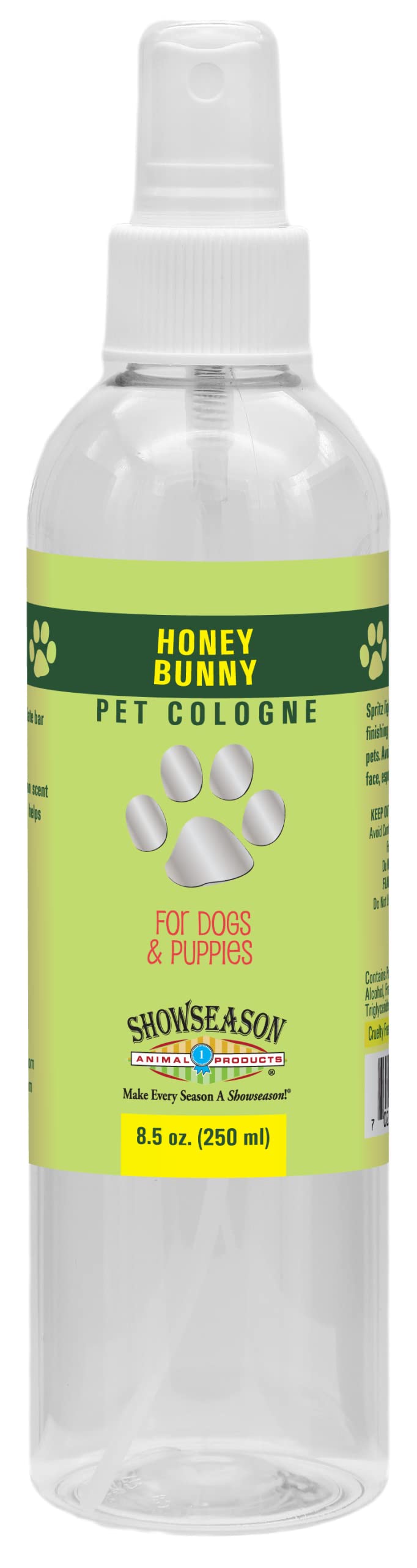 Showseason® Honey Bunny Pet Cologne 8.5 oz For Dogs | Long-Lasting Odor Eliminator | Cruelty-Free | Paraben-Free | Biodegradable and Non-Toxic | Made