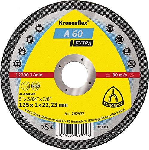 Klingspor A 24 R 13754 Cutting Wheel 100 x 2.5 x 16 mm 115 x 1 x 22,23 mm gerade 1 Stück