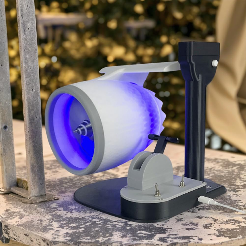 Wentylator USB Jet Desktop Turbofan Jet Engine Fan z nawilżaczem i światłem tylnym (niebieski)
