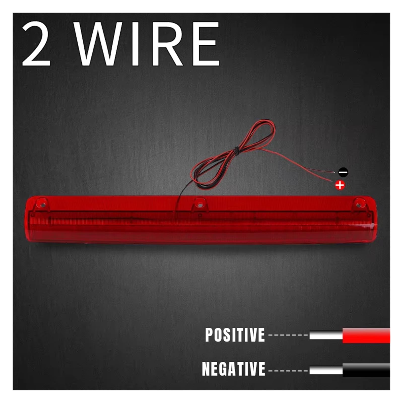 parada de freno Luz trasera Coche 18 LED tercera luz trasera roja 12V lámpara de parada de montaje alto 24LED reemplazo de luces de marcha atrás automática(1pc 18Leds 34cm)