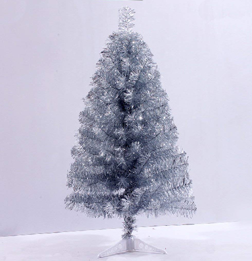 Jackcsale 2 Foot Artificial Christmas Tree Xmas Pine Tree with PVC Leg Stand Base Holiday Decoration Silver