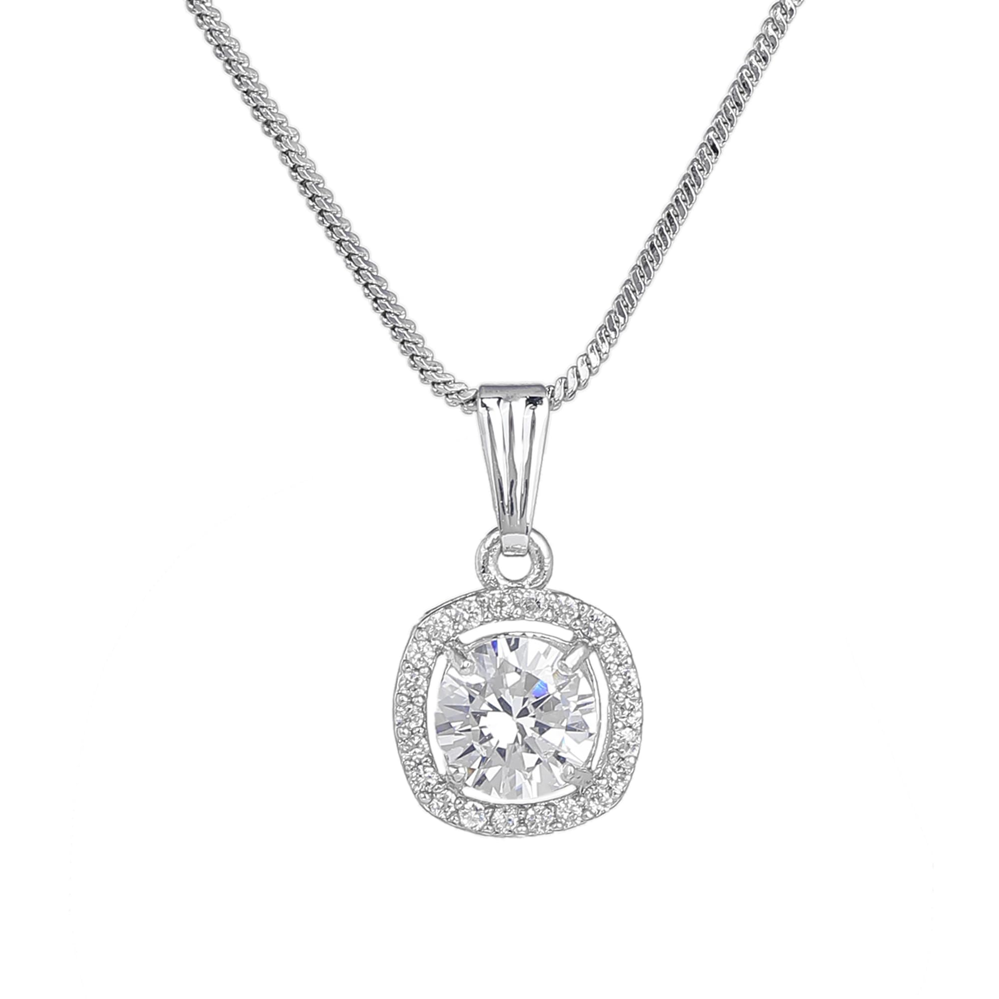 Gehena Fashion Jewellery Pendants for Women: CZ Shimmering Crystals Enhanced Round Pattern Pendant with Chain/Pendant Necklace Option in 7 colors - Versatile Elegant Appeal for Girls & Women-image-10