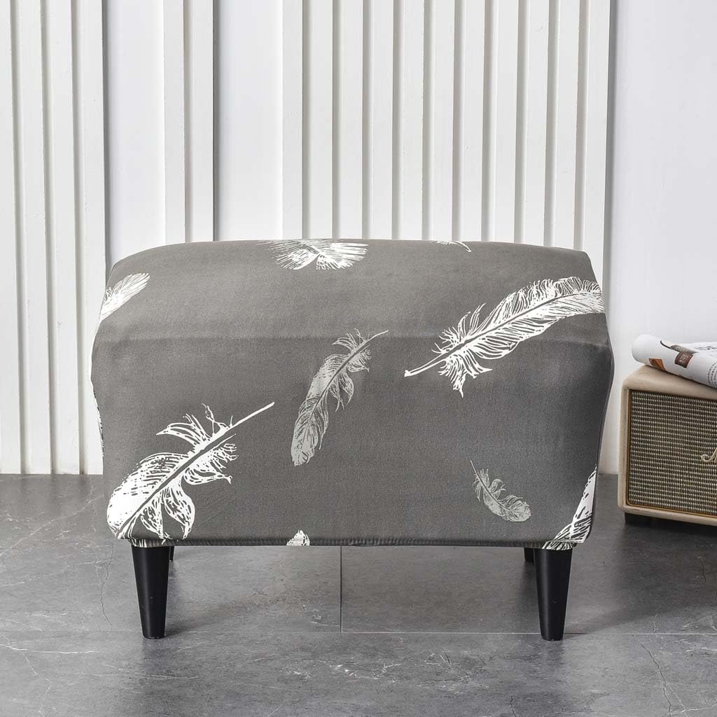 Rectangular Ottoman Stretch Cover Non-Slip Footstool Slipcover Elastic Bottom for Easy Fit Sofa Protector Furniture Cover for Home Decor