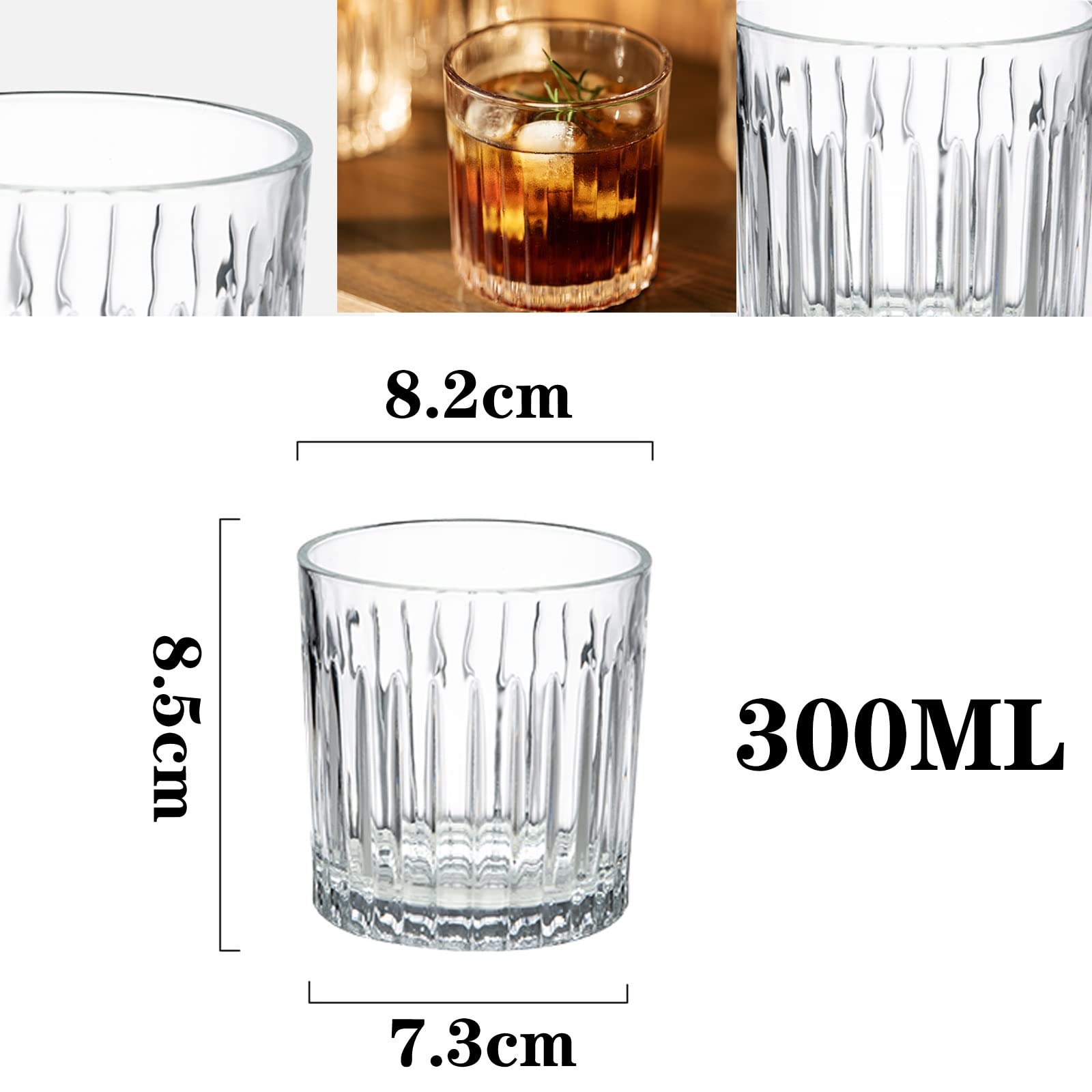 Kryształowe szklanki do whisky, szkło barowe, przezroczyste szklanki do wody, do whisky lub koktajli, kryształowe szklanki do wina, idealne na dom, restauracje i imprezy, 6 sztuk szklaneczek do soku i