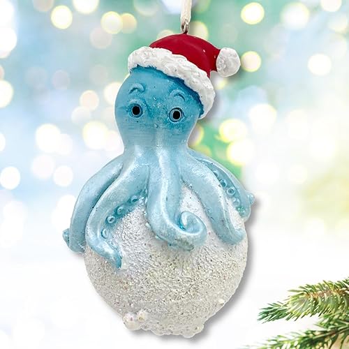 Miniatura 6 de Adornos de Navidad costeros Caballito de mar, medusa, pulpo, decoración de árbol de playa, juego de 3