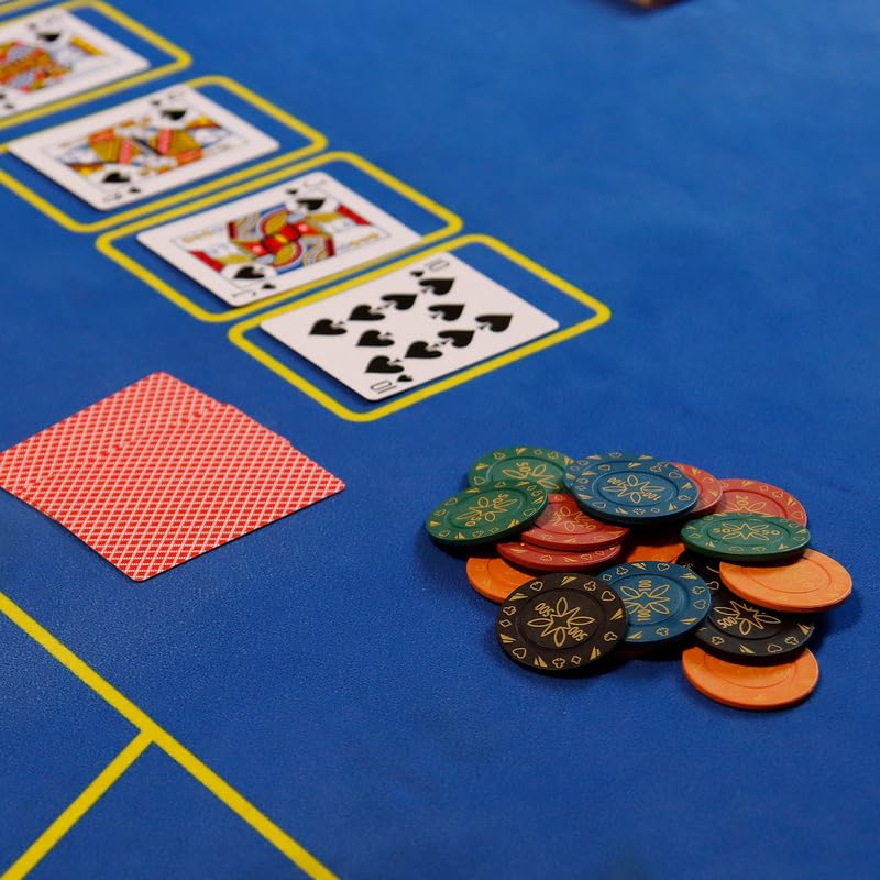 CCLIFE Pokerset Profi 300 500 PCS Pokerspiel inkl. Pokerkoffer Pokerdecks Dealer Button Poker Set Pokerchips Tischauflage Spielmatte – Bild 7