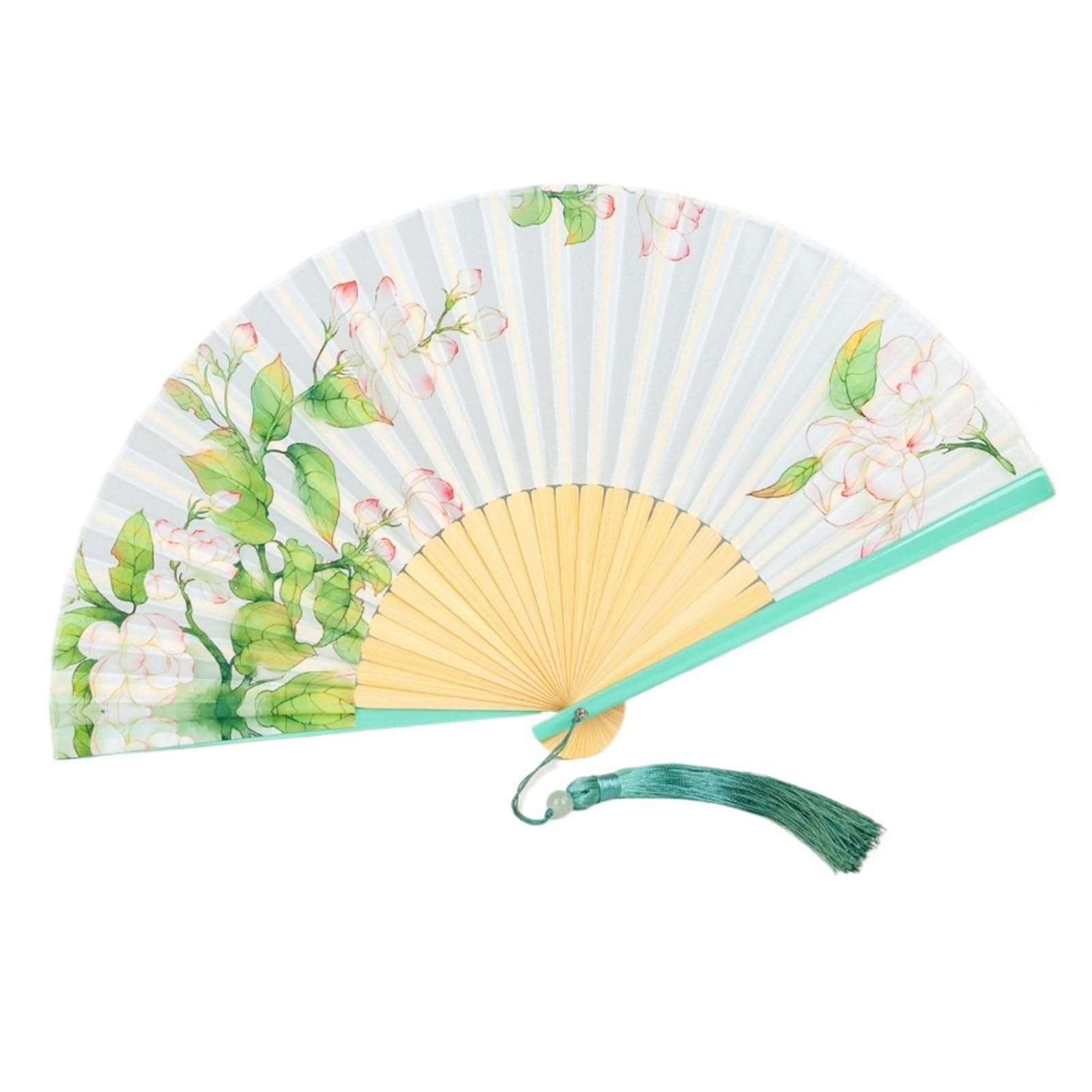 SXTYYH Folding Hand Fan, Portable Chinese Art Printing Bamboo Silk, Party Wedding Gift Home Decor, Folding Fans, Handheld Fan for Women Foldable(G)
