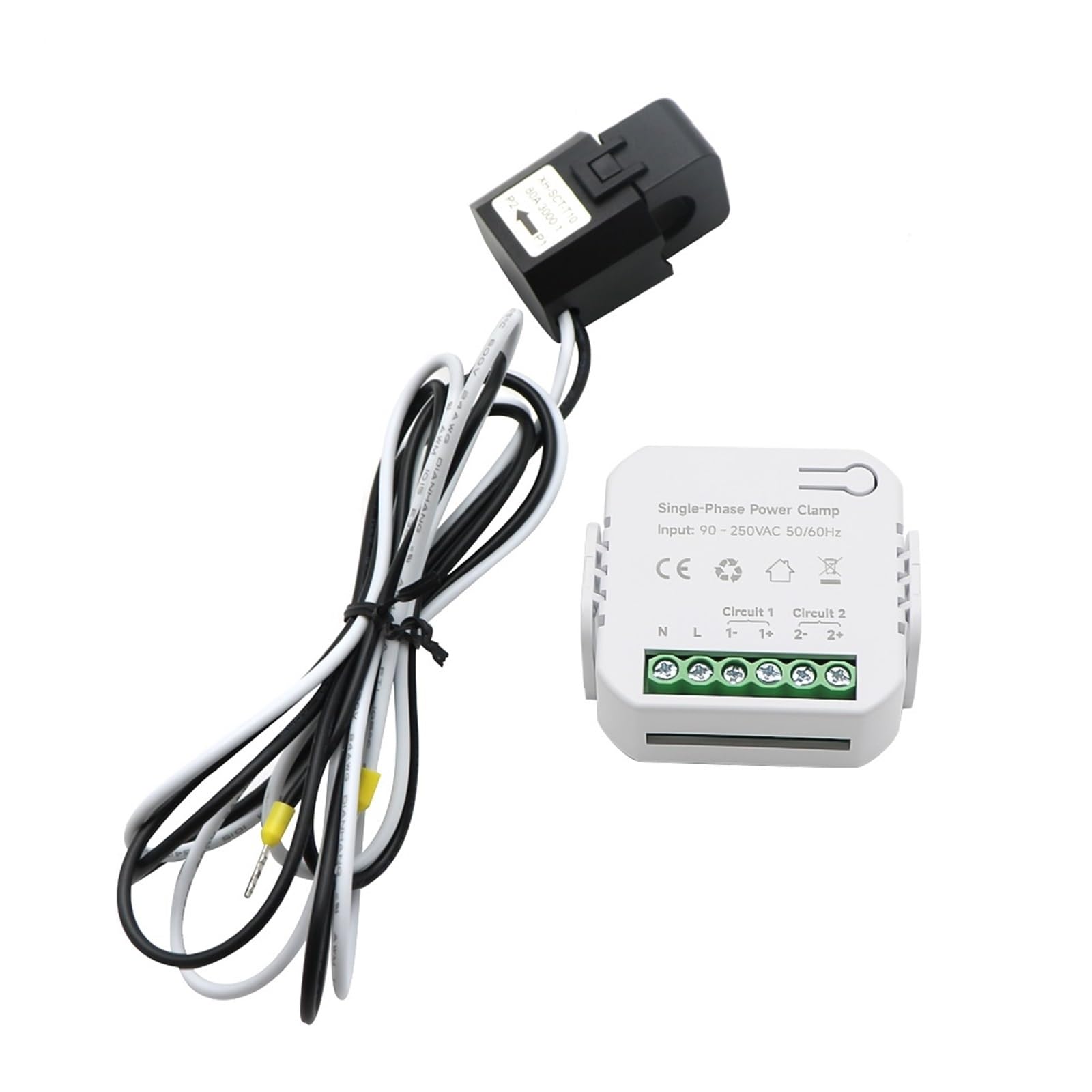 Tuya App Smart Two Way Bilateral WiFi Medidor De Energía 80-300A Con Abrazadera CT KWh Power Monitor De Consumo De Electricidad Monitoree eficientemente la energía ( Color : Single Caliper , Size : 30
