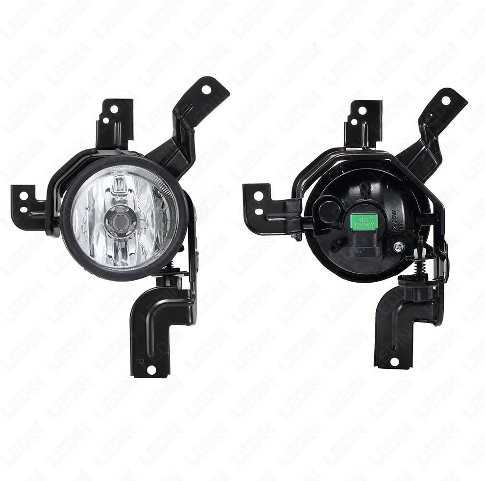 LEDIN Compatible for 2007-2009 Honda CR-V Clear Lens Front Bumper Fog Driving Light Assembly w/Switch w/Bulbs