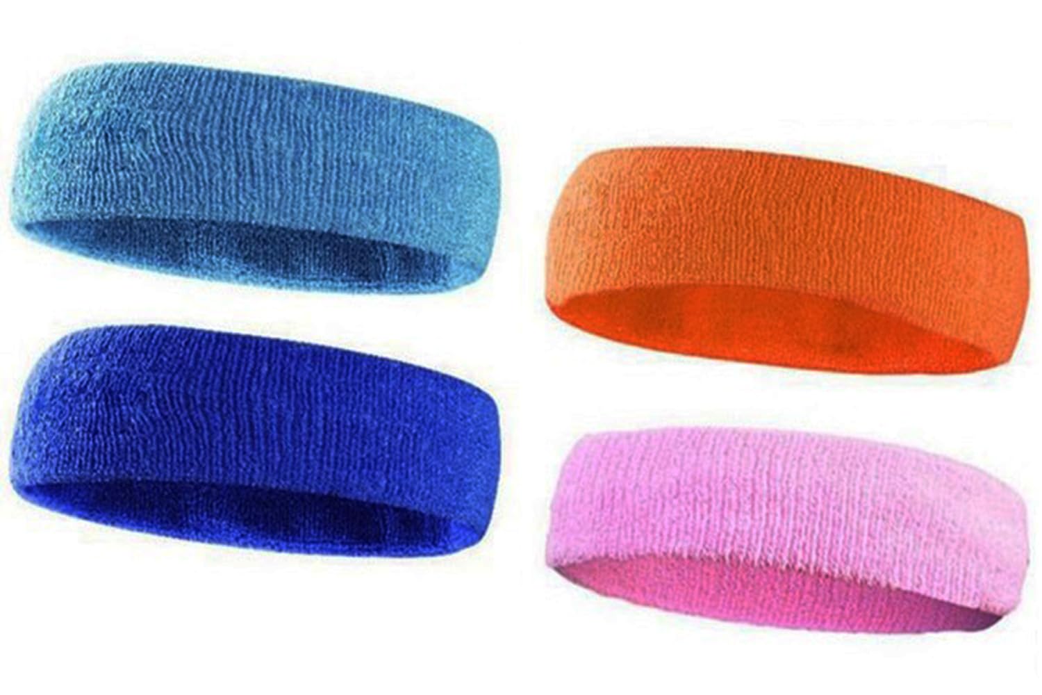 Shomex® Headband Sports,Gym Workout,Yoga Sweatband-All Sports Wear Headband Fitness Band Unisex (Pack of-4)