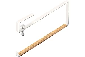 Yamazaki Tosca Single Roll Toilet Paper Holder with Lid, Wood and Steel