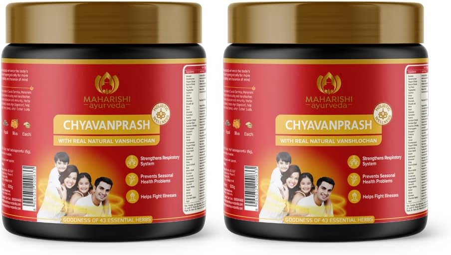 Maharishi Ayurveda Authentic Chyavanprash | 5X Immunity, Strength & Stamina | Chyawanprash With Pure Vanshlochan (500Gm- Pack of 2)