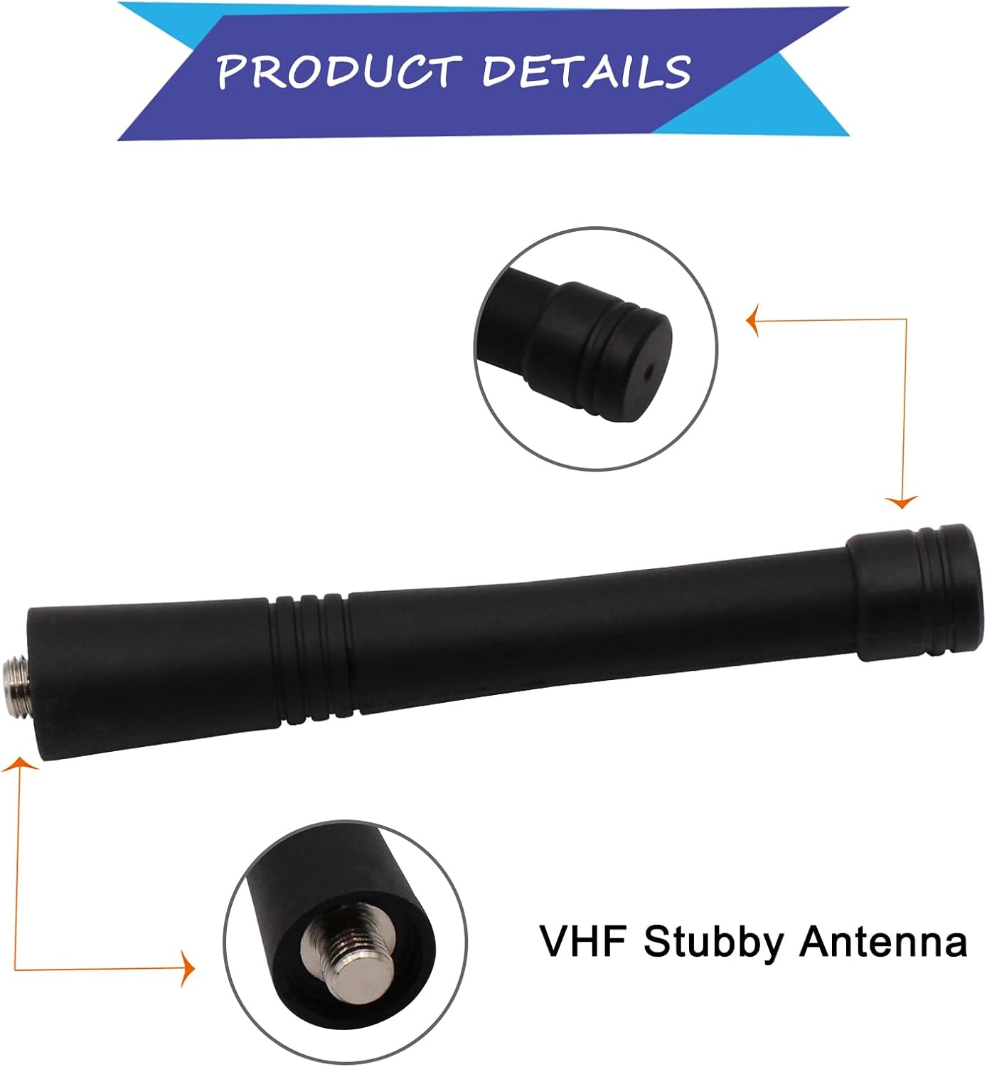 6Pcs HAD9742A HAD9742 Antenna Fit for Motorola HT750 HT1250 CP200 CP200D PR400 P1225 P110 GP300 GP340 EX500 EX600 PRO5150 PRO7150 Radio VHF 146-174 MHz