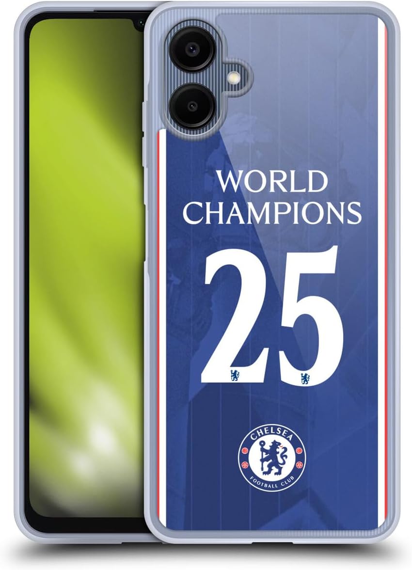 Head Case Designs Officially Licensed Chelsea Football Club Home Kit 2025 World Champions Gel Case [Military Grade Protection] Compatible with Samsung Galaxy A06 4G / 5G