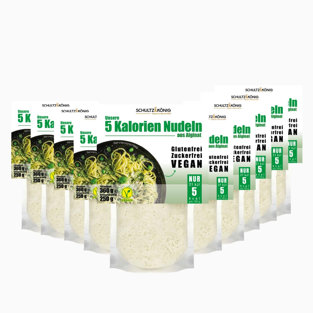 10 paquetes | Pasta 5 calorías 250g | Pasta a base de algas | Sin gluten y vegano | Bajo en carbohidratos | Schultz y König