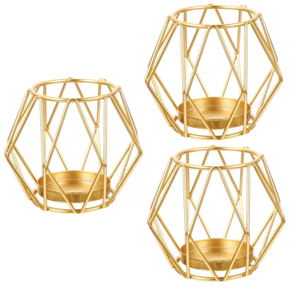 Alipis 3pcs Candlestick Unique Wedding Decorations for Tables Mini Candles Mini Wedding Props Decorations Household Dining Table Metal Delicate Iron Wedding conical fine