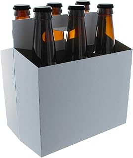 6 Pack Cardboard Beer Bottle Carrier For 12 Ounce Bottles White (10 Count)