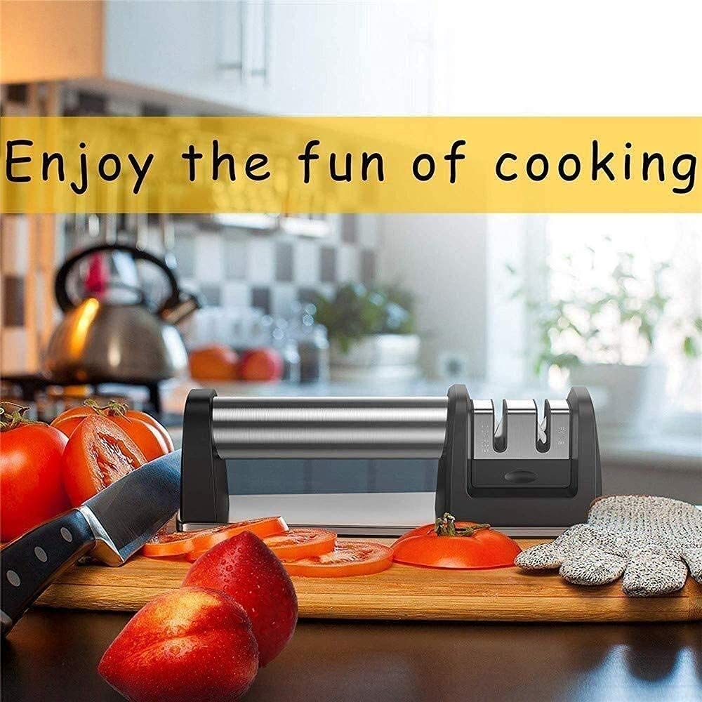 Affilacoltelli Affila Coltelli Affilacoltelli manuali Affilacoltelli da Cucina Affilacoltelli manuali Professionali in Acciaio Inossidabile I più Venduti Regalo Adorabile Nero H 2,44 Pollici