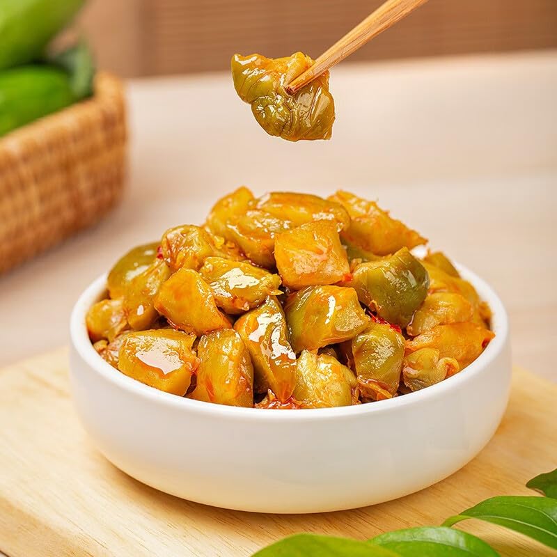 Chinese snacks, pickles, Pickled vegetables, pickles 饭扫光 榨菜 鲜嫩榨菜芯 鲜脆豇豆 下饭菜 香辣酱菜 开味腌菜 咸菜 (鲜嫩榨菜芯352g)
