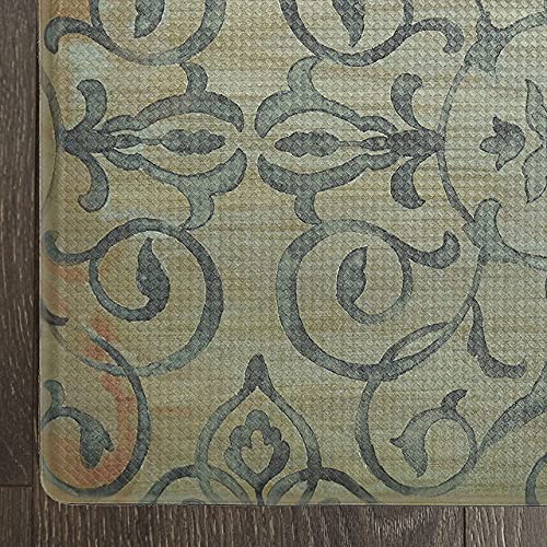 J&V Textiles Oversized 20"X39" Anti-Fatigue Embossed Floor Mat (Rustic Medallion Green)* #TOP5