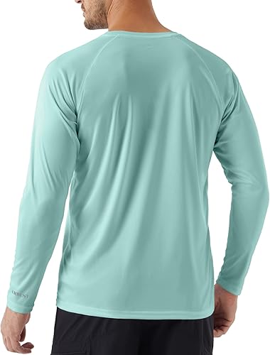 Miniatura 2 de Camisas de protección solar para hombre, con protección solar UV SPF UPF 50+, manga larga, protección contra erupciones, pesca, correr, nadar,