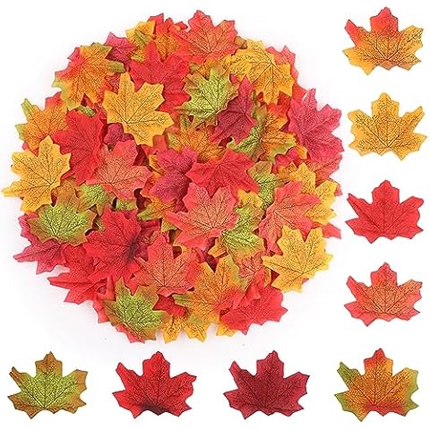 WD&CD 400pcs Multi Colour Autumn Leaves Cover
