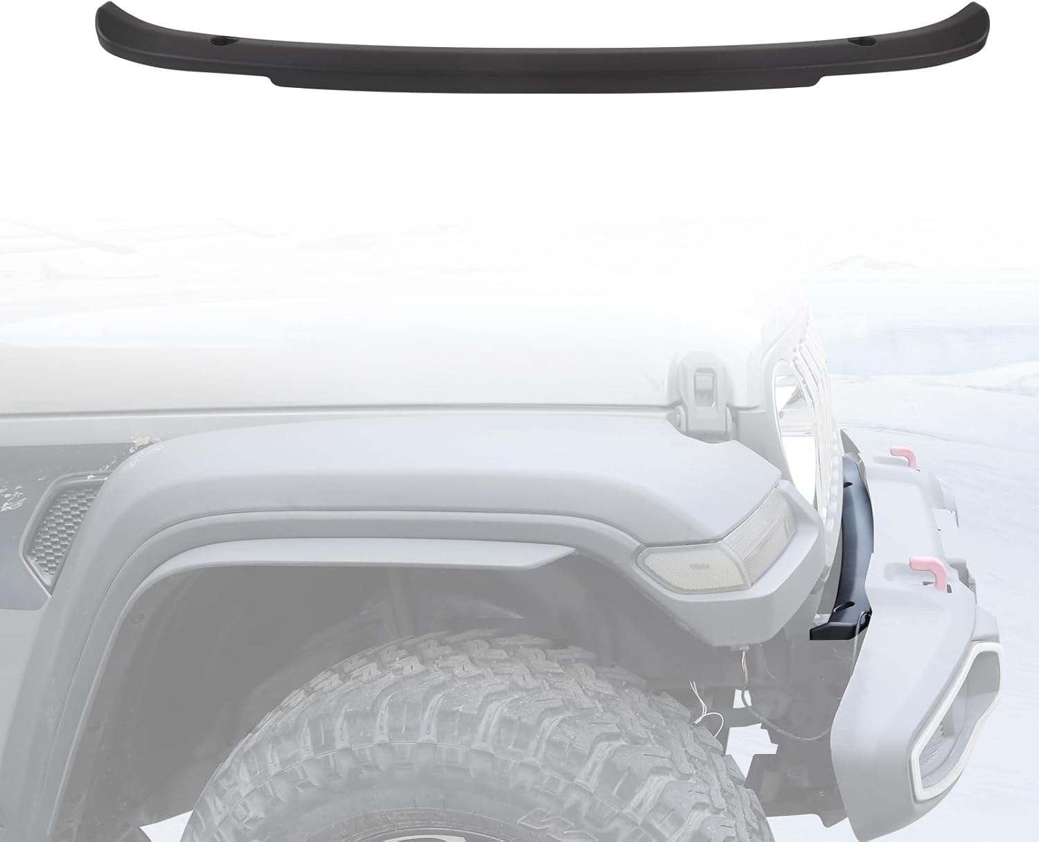 Front Bumper Gap Cover Compatible with Jeep Wrangler JL/Unlimited 2018-2025, High-Density TPE Front Bumper Grille Lower Valance Panel UV-Resistant, Auto Parts Modification Accessories