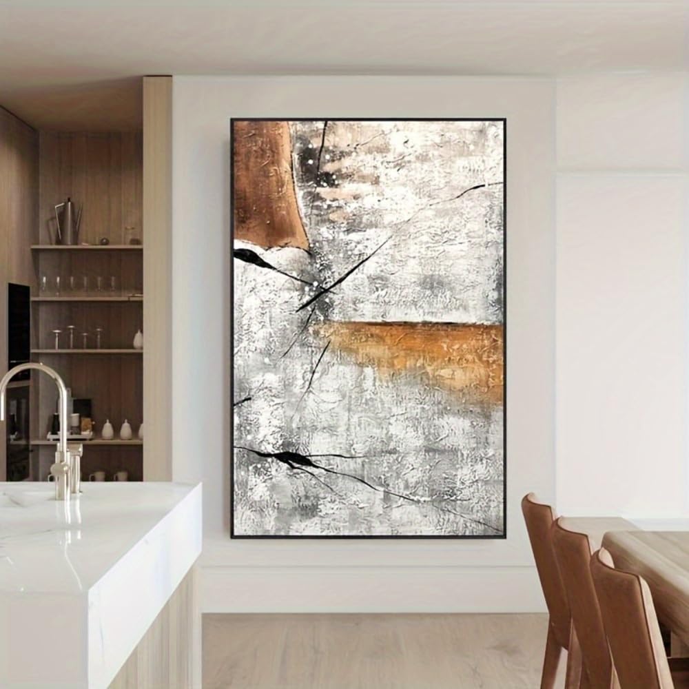 IXEHOH Große Moderne Abstrakte Leinwandbilder für Wohnzimmer, Texturiertes Minimalistisches Wandbild, Vertikale Wanddekoration für Büro, Zeitgenössische Kunst Kunstdruck 20x30cm