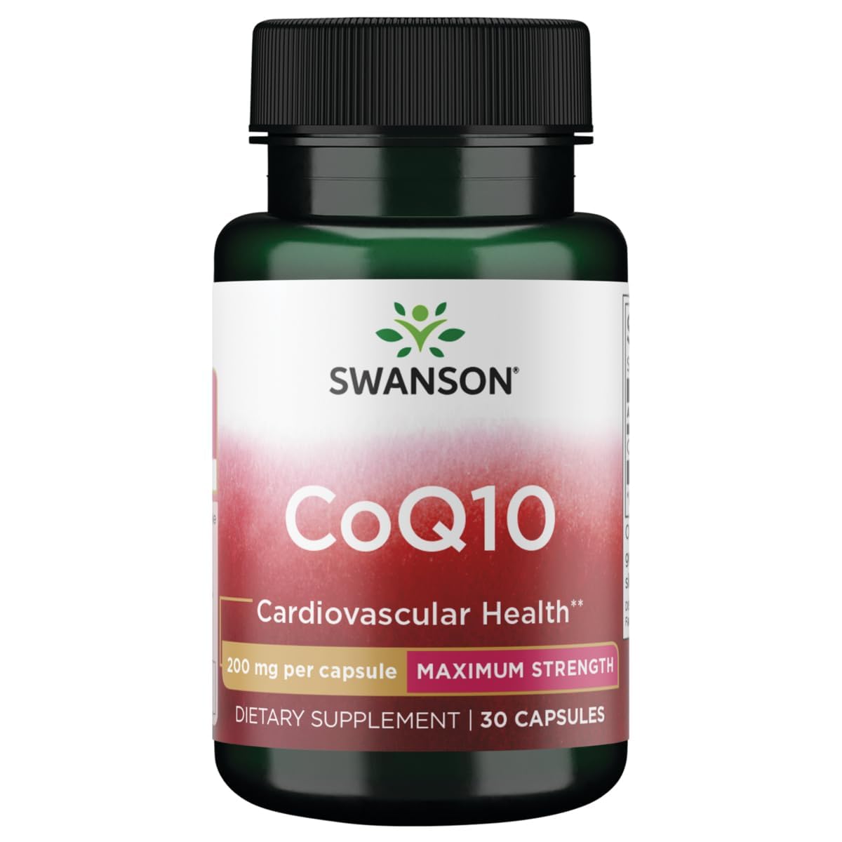 Swanson CoQ10 Cardiovascular & Cellular Energy, 200 mg, 30 Vegan Capsules 30 Count (Pack of 1)