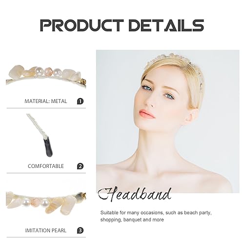 Miniatura 2 de Beaupretty Diadema de concha para boda, estrella de mar, diadema de sirena, concha de mar, diadema de sirena, aro de pelo para fiesta en la playa