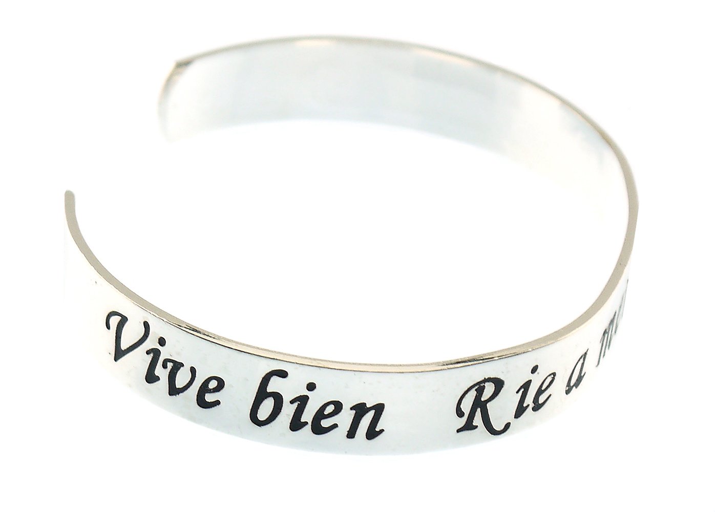 Vive Bien Rie a Menudo Ama Mucho Live Well Love Much Laugh Often in Spanish Cuff Bracelet