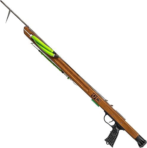 JBL Spearguns Woody Elite Performance Speargun for Spearfishing, Freediving, Scuba Diving, Fishing, Diving, Mahogany Barrel, Stainless Steel Shaft,