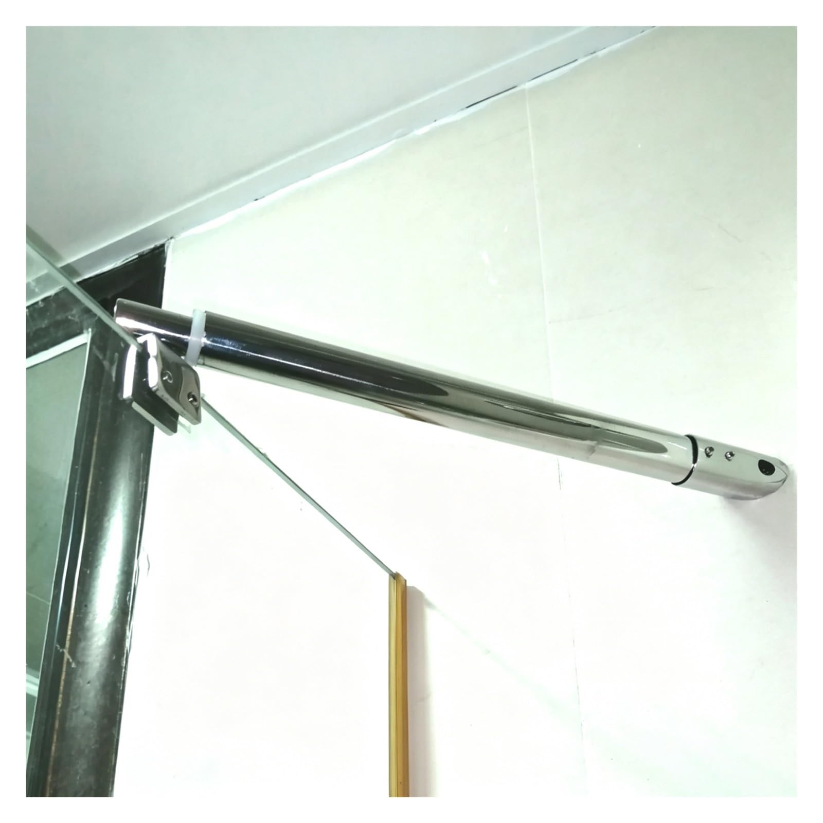 Haixhx A Style Adjustable Shower Door Extender Support Rod, Stainless Steel Anti-Sway Glass Stabilizer Bar, Frameless Shower Screen Reinforcement Brace Bracket(,80-100Cm (31.2-39In))