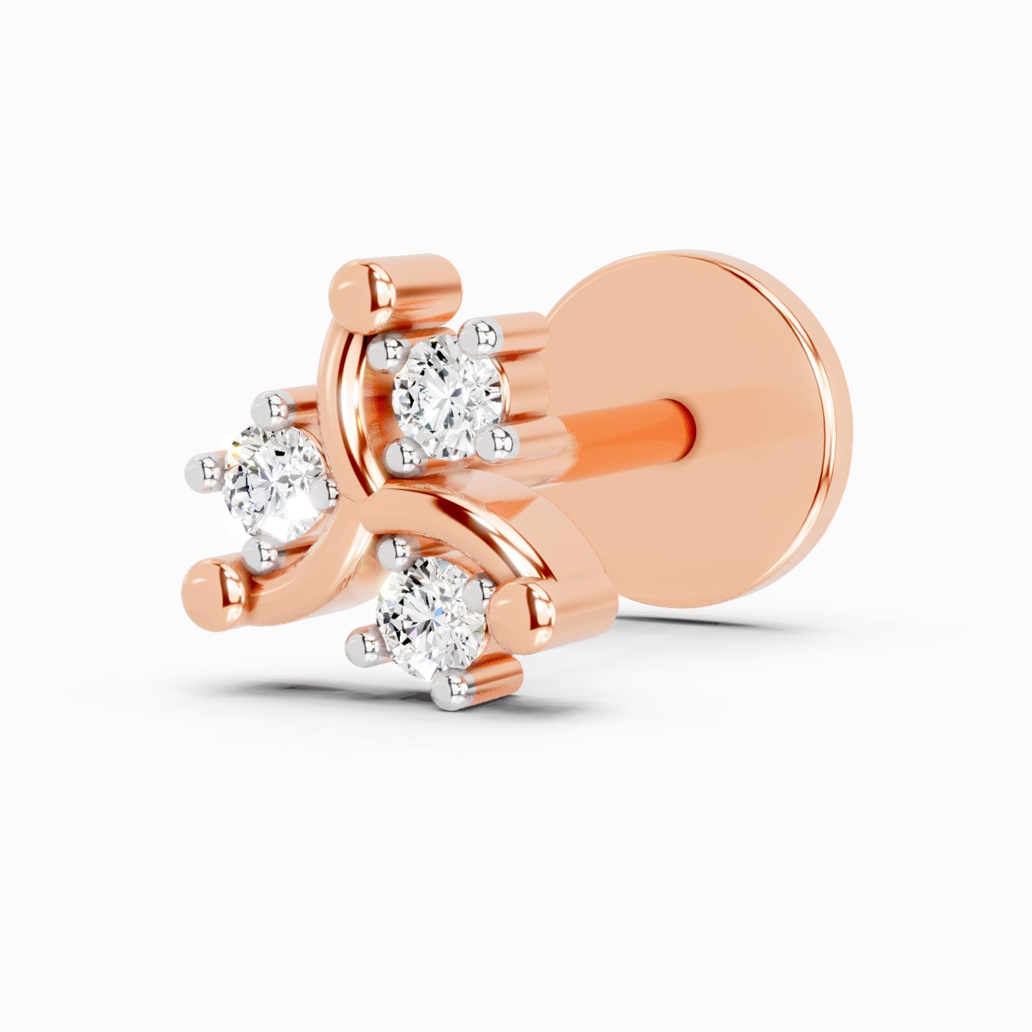 Lab Grown Diamond 0.03 Carat Round Shape Floral Diamond Nose Pin for Women | 14K Gold IGI Certified FG VS Quality Diamonds-image-9
