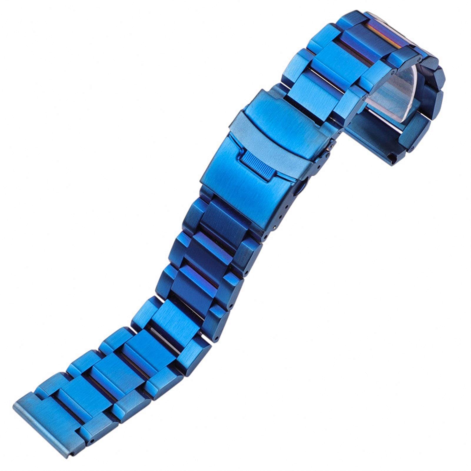 Pasek do zegarka, pasek ze stali nierdzewnej 18 mm 20 mm 22 mm 24 mm pasek ze szczotkowanego metalu Akcesoria do wymiany zegarków Bransoletka (kolor paska: czarny, szerokość paska: 22 mm) (20 mm