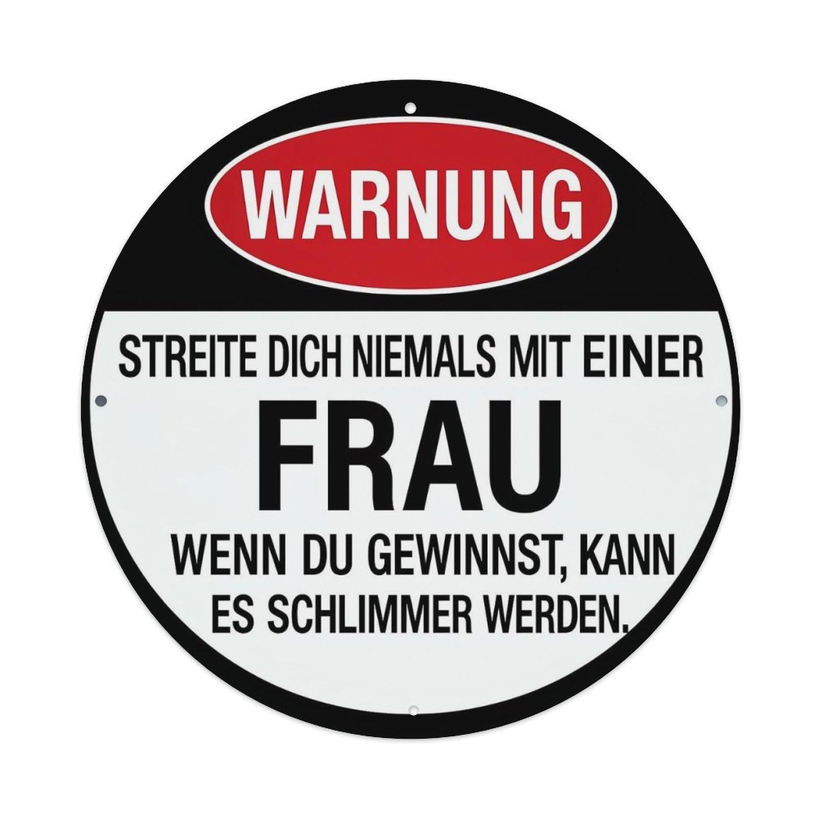 Warning Sign With German Text Tin Sign Metal Poster Vintage Metal Signs for Home Man Cave Bar Cafe Kitchen laundry room Wall Decorations 8x8 inches