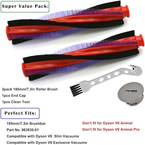 Miniatura 5 de Threeten East Rodillo de cepillo para aspiradora de 8.858in8.85 pulgadas, repuesto compatible con Dyson V6 DC59 DC62 SV03, accesorios para