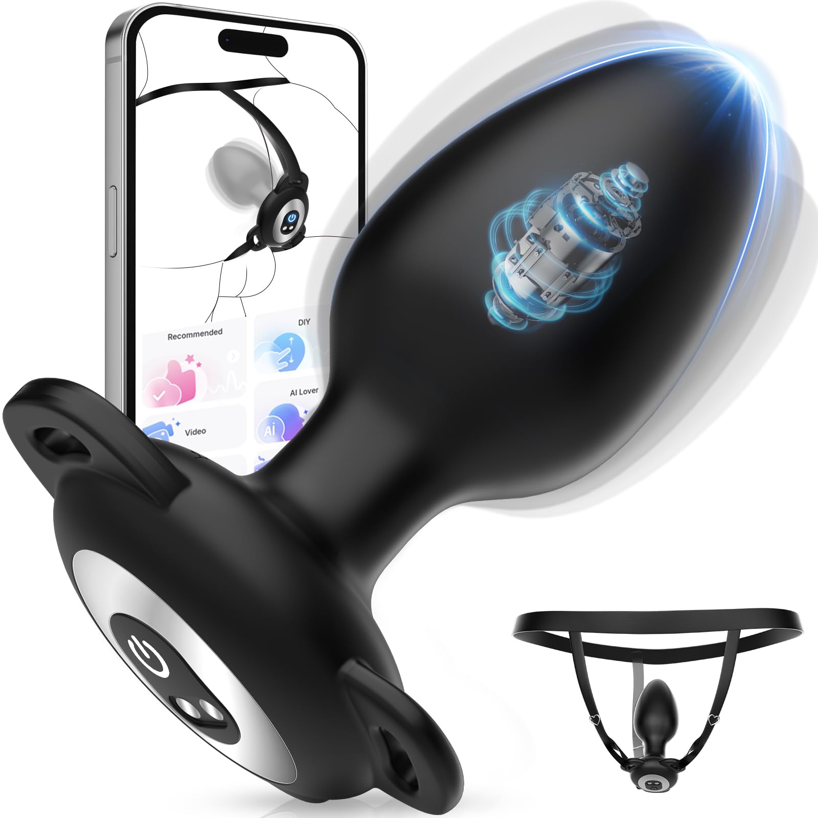 Wearable Vibrating Butt Plug Sex Toys Vibrator Prostate Massager 10 Vibration Modes with APP Remote Control Soft Silicone