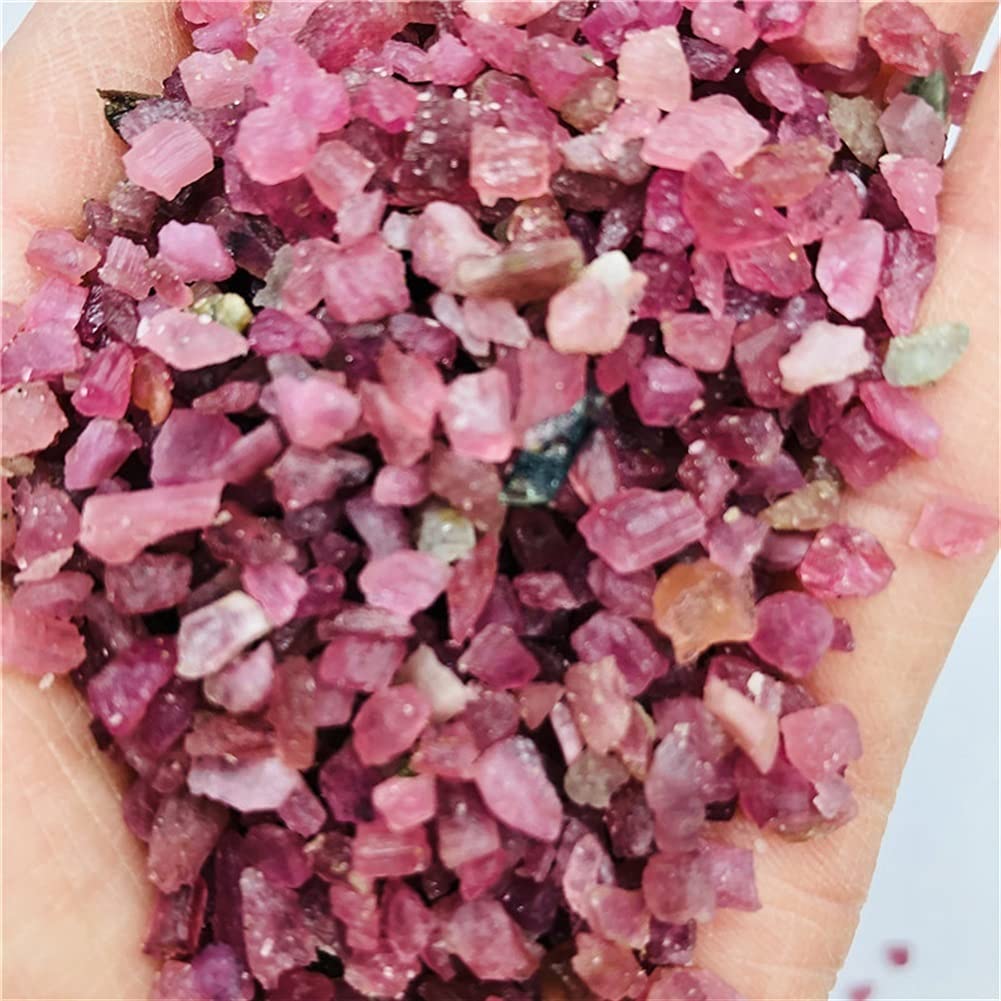 Artigianato in Pietra Tormalina Naturale Macadam Materia Prima Tormalina Rosa Pietra Grezza Macadam (Size : 300g)