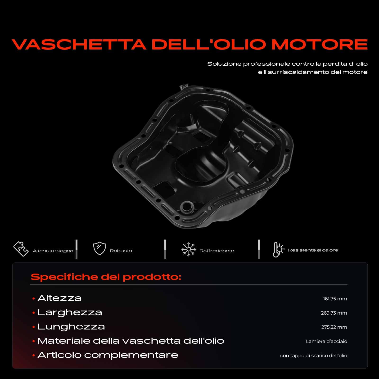 Frankberg Coppa dell'olio coppa dell'olio motore benzina 11109-AA110 | Compatibile con: Legacy II BD, Legacy I Station Wagon BC BF BJ, Impreza Saloon GC, Legacy I BC, Reggiseno Outback