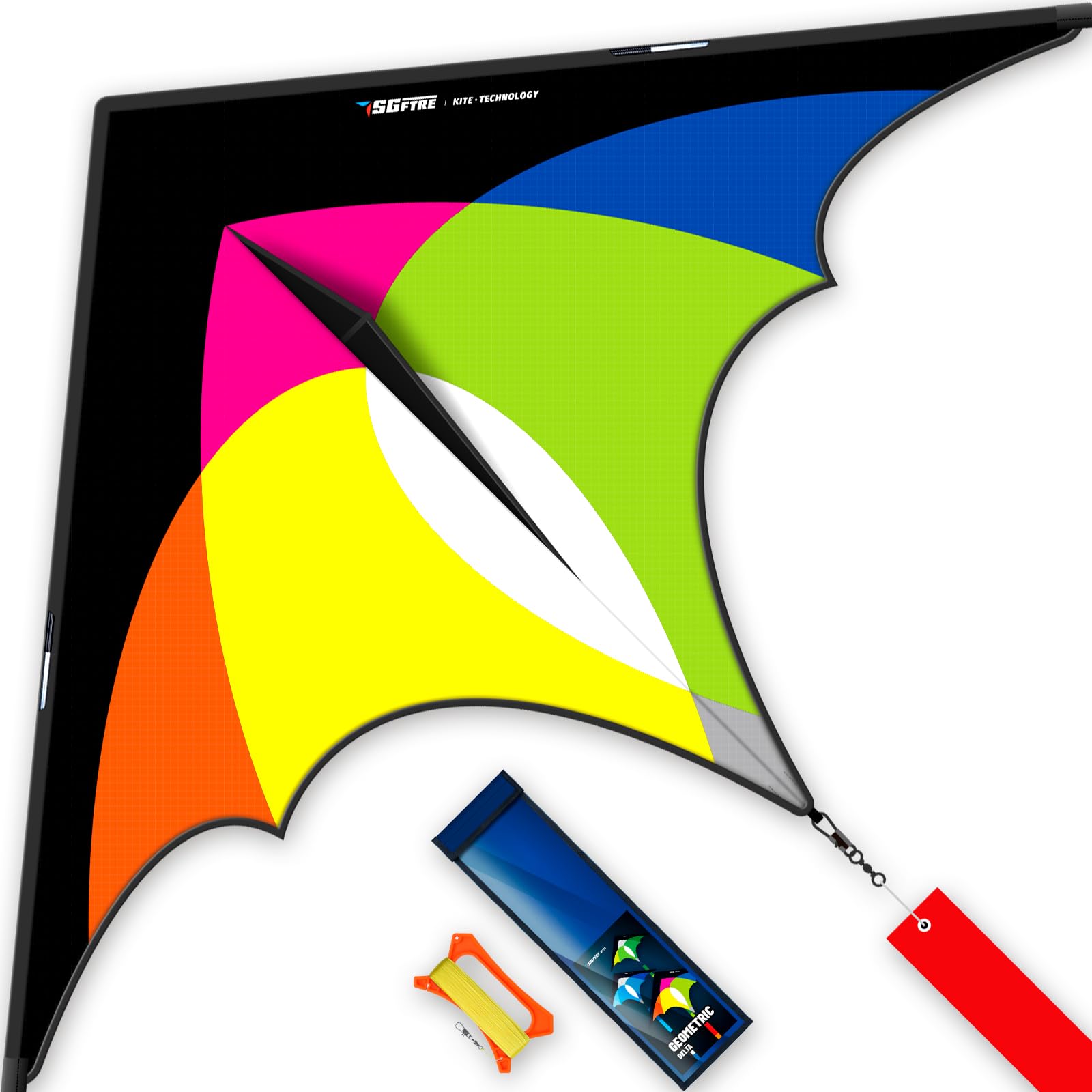 SGftre Delta Kite Easy to Fly,Single Line String with Tail for Beach Flying Kites for Kids and Adults Kites Outdoor Trip Park Family Game