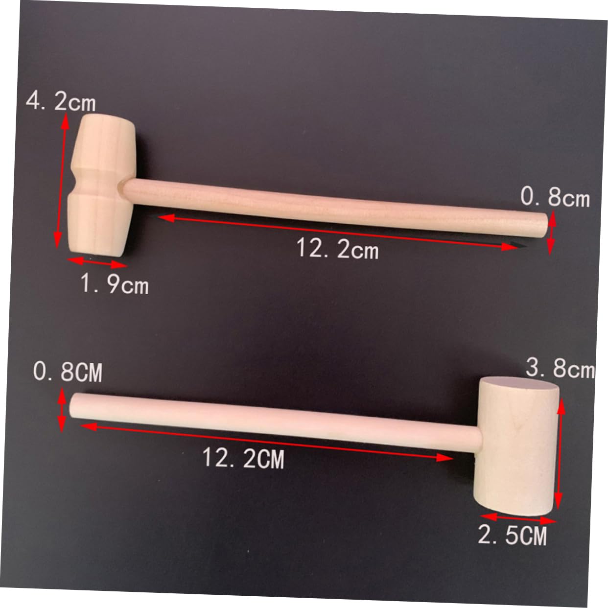 Toddmomy 20 Pcs Wooden Hammer Lightweight Natural Mini Hammers for Safe Polished Surface Multi Functional Cake Mallet Play Tool for Creative Fun