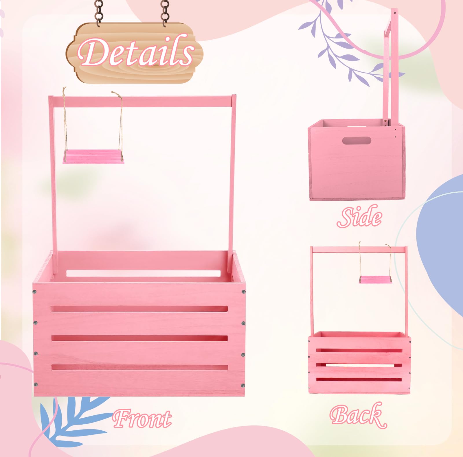 Panier En Bois Pour Bébé Avec Poignée - Caisse Rangement Baby Shower - Organisation Vêtements Bébé - Cadeau Naissance