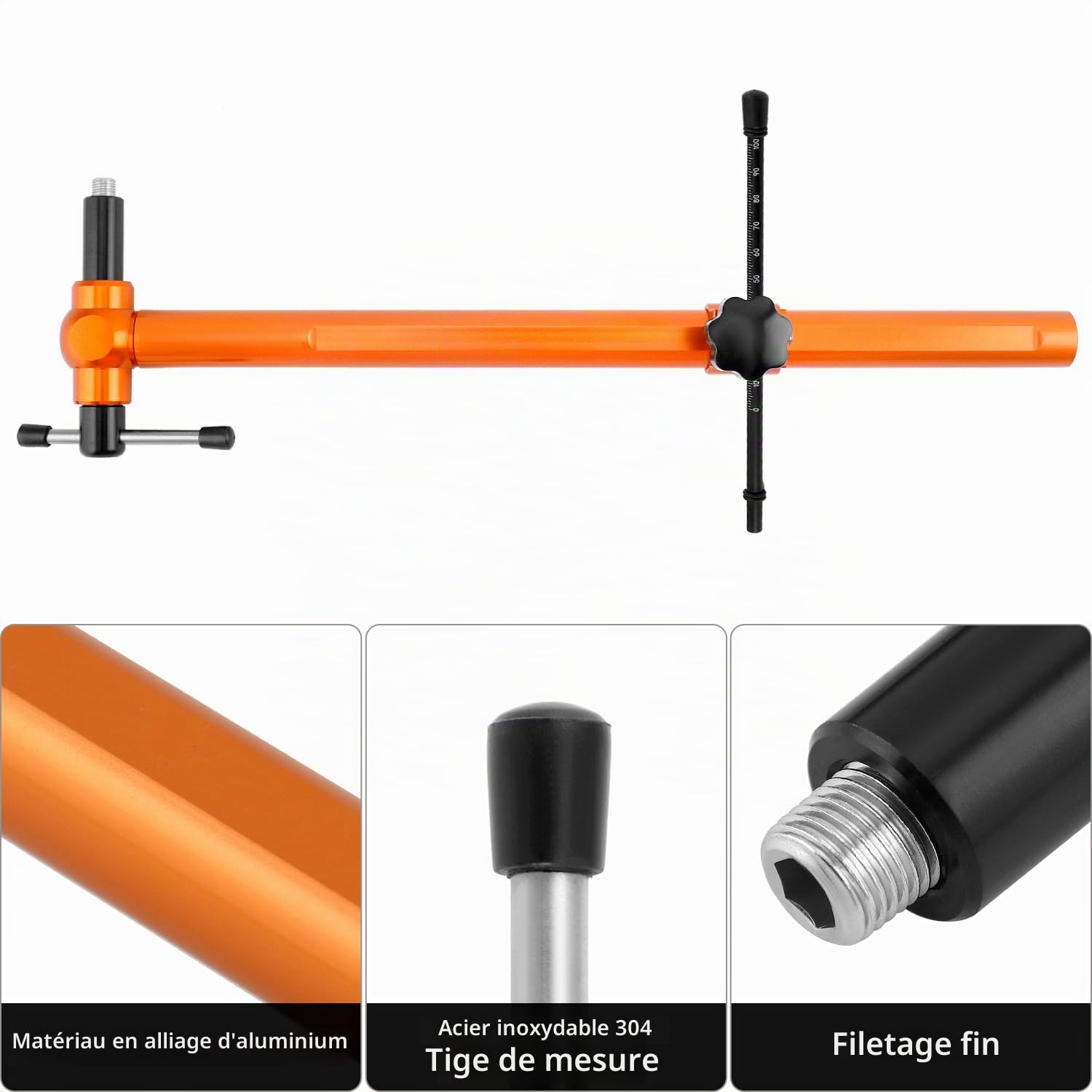 QWORK® Jauge d'alignement pour Patte de dérailleur, Outil de réparation de vélo pour réparer ou Entretenir Les changements de Vitesse de précision, Alliage d'aluminium