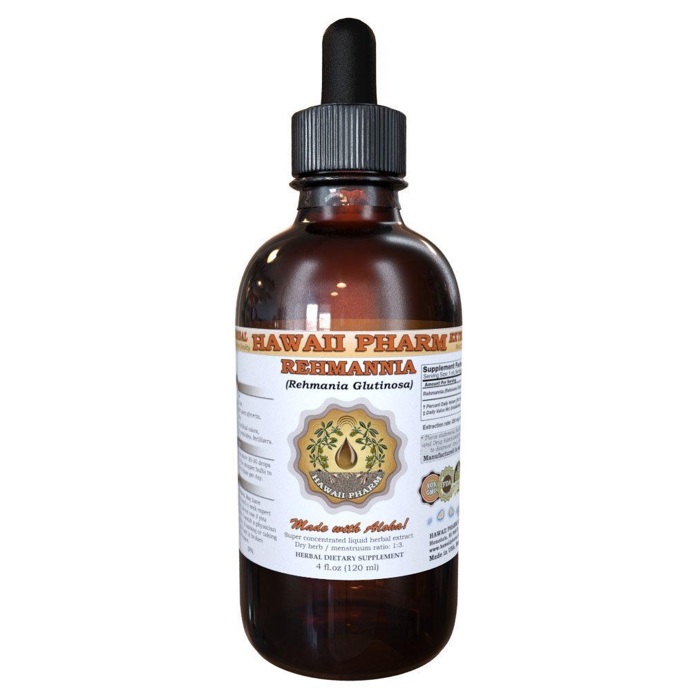 Rehmannia Liquid Extract, Tincture, Herbal Supplement, Hawaii Pharm, Made in USA, 2 fl.oz