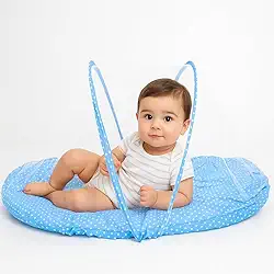 Mini Berço Portátil para Bebê com Mosquiteiro – Ninho Acolchoado, Confortável e Dobrável
