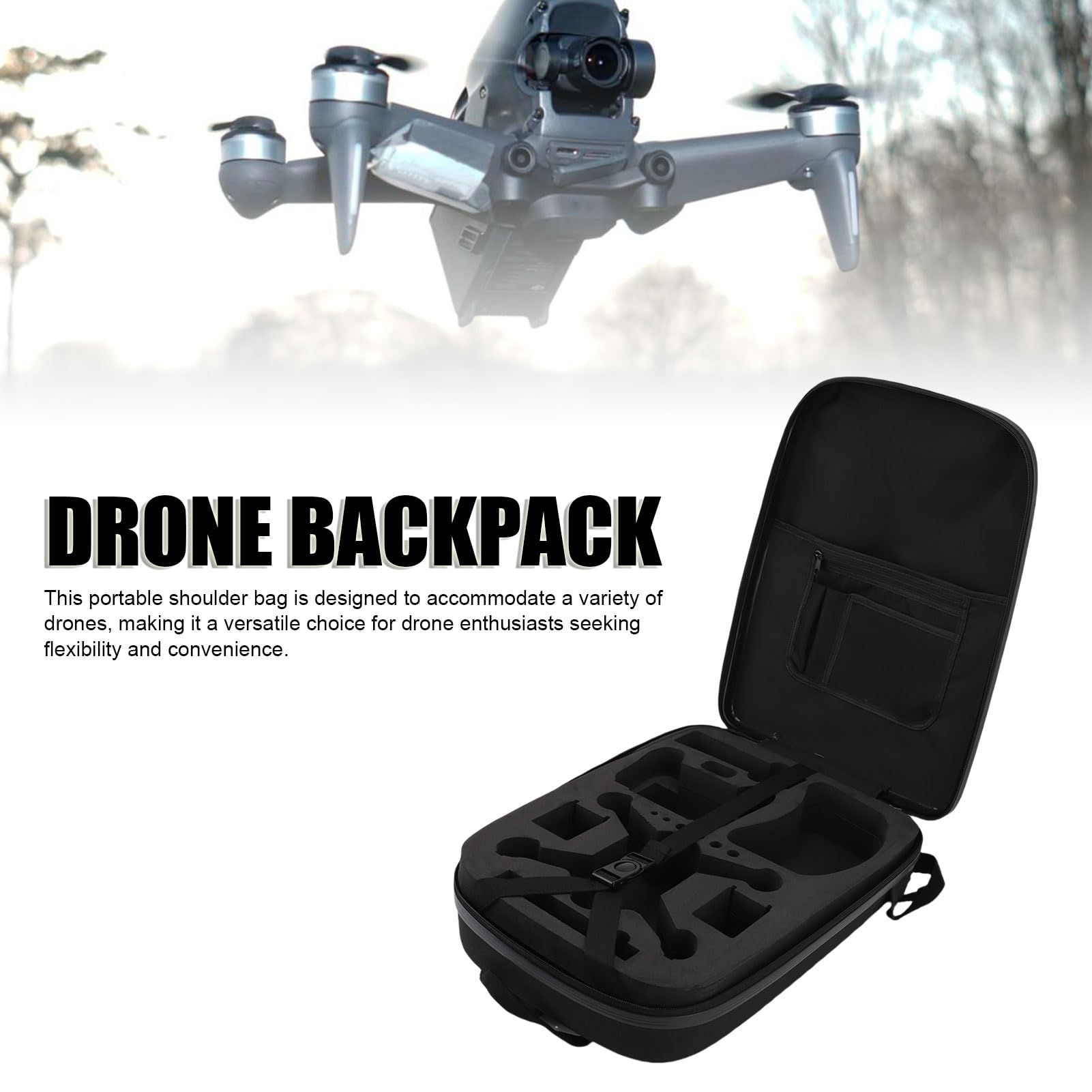 TOPINCN Zaino Rigido per Drone, Borsa da Viaggio Resistente Agli Urti e Agli Agenti Atmosferici in EVA di Grande capacità, Zaino Protettivo Rigido per il Trasporto per Set FPV e Vari Droni