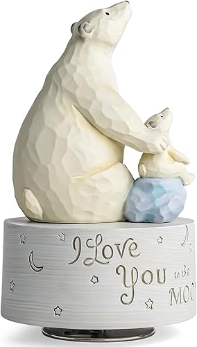 AIDLNS Forever Music Box, Polar Bear Figurine, Sculpted Hand-Painted Musical Figure Gifts, for Daughter Son Dad Mom Birthday Anniversary, Play You